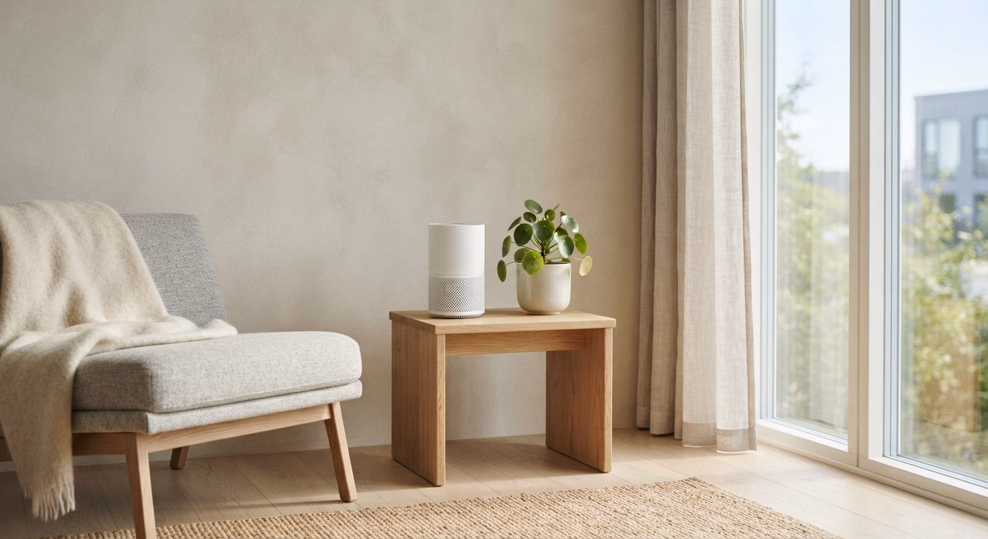 what to buy for better indoor air quality - HEPA air purifier setup